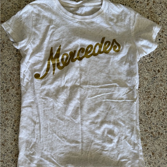 Mercedes Benz Tops - White and Gold Mercedes Benz T-Shirt